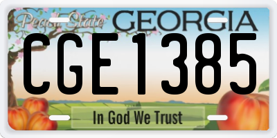 GA license plate CGE1385