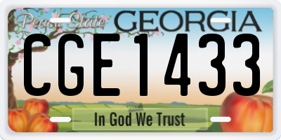 GA license plate CGE1433