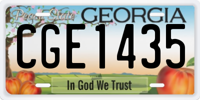 GA license plate CGE1435