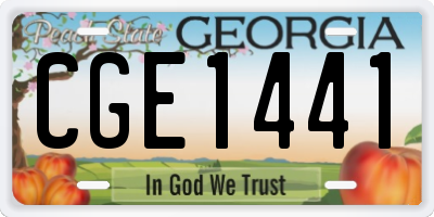 GA license plate CGE1441