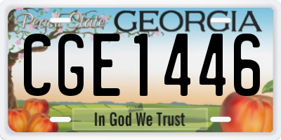 GA license plate CGE1446