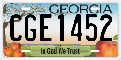 GA license plate CGE1452