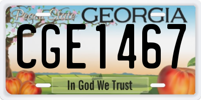 GA license plate CGE1467