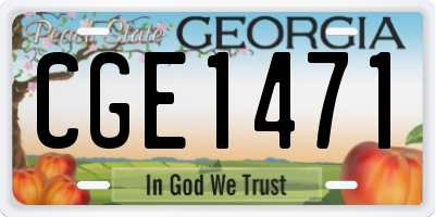 GA license plate CGE1471