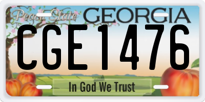 GA license plate CGE1476