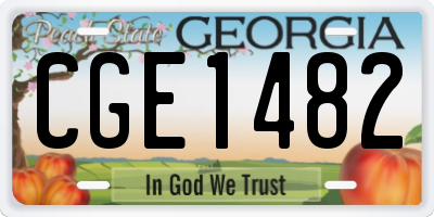 GA license plate CGE1482