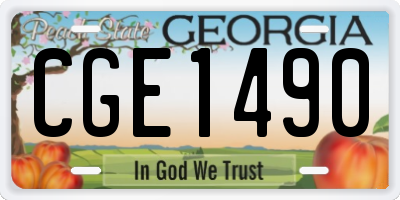 GA license plate CGE1490