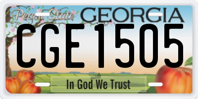 GA license plate CGE1505