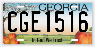 GA license plate CGE1516