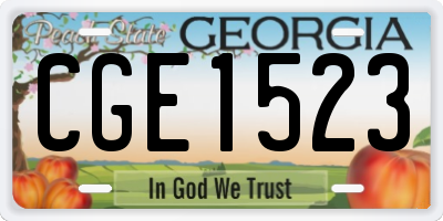 GA license plate CGE1523