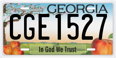 GA license plate CGE1527