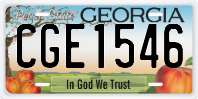 GA license plate CGE1546