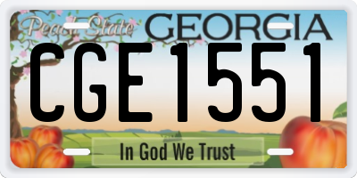 GA license plate CGE1551