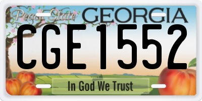 GA license plate CGE1552