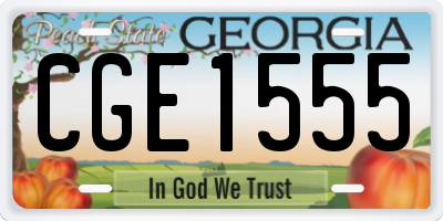 GA license plate CGE1555