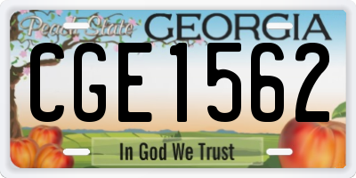 GA license plate CGE1562