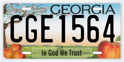GA license plate CGE1564