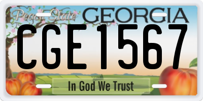 GA license plate CGE1567