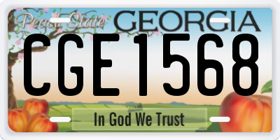 GA license plate CGE1568