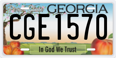 GA license plate CGE1570