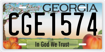 GA license plate CGE1574
