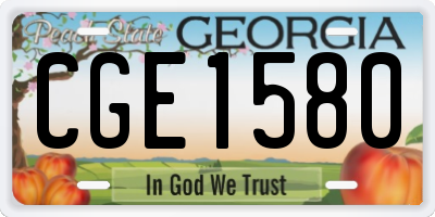 GA license plate CGE1580