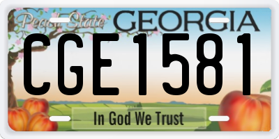 GA license plate CGE1581