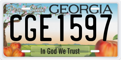 GA license plate CGE1597