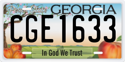 GA license plate CGE1633