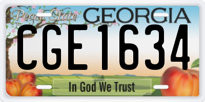 GA license plate CGE1634