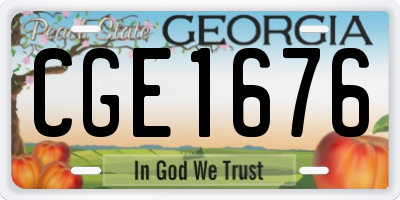 GA license plate CGE1676