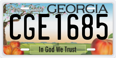 GA license plate CGE1685