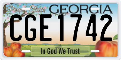 GA license plate CGE1742