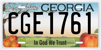 GA license plate CGE1761