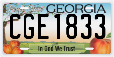 GA license plate CGE1833