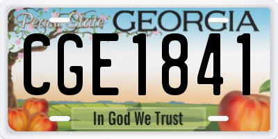 GA license plate CGE1841