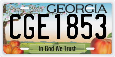 GA license plate CGE1853
