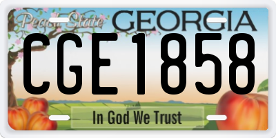 GA license plate CGE1858