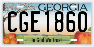 GA license plate CGE1860