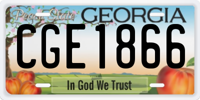 GA license plate CGE1866