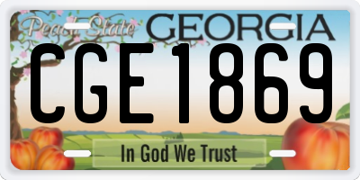 GA license plate CGE1869