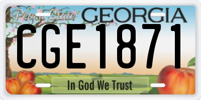 GA license plate CGE1871