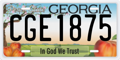 GA license plate CGE1875