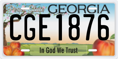 GA license plate CGE1876