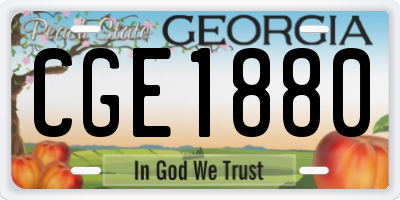 GA license plate CGE1880
