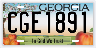 GA license plate CGE1891