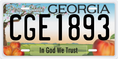 GA license plate CGE1893