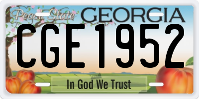 GA license plate CGE1952