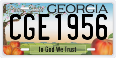 GA license plate CGE1956