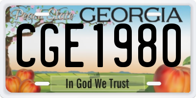GA license plate CGE1980